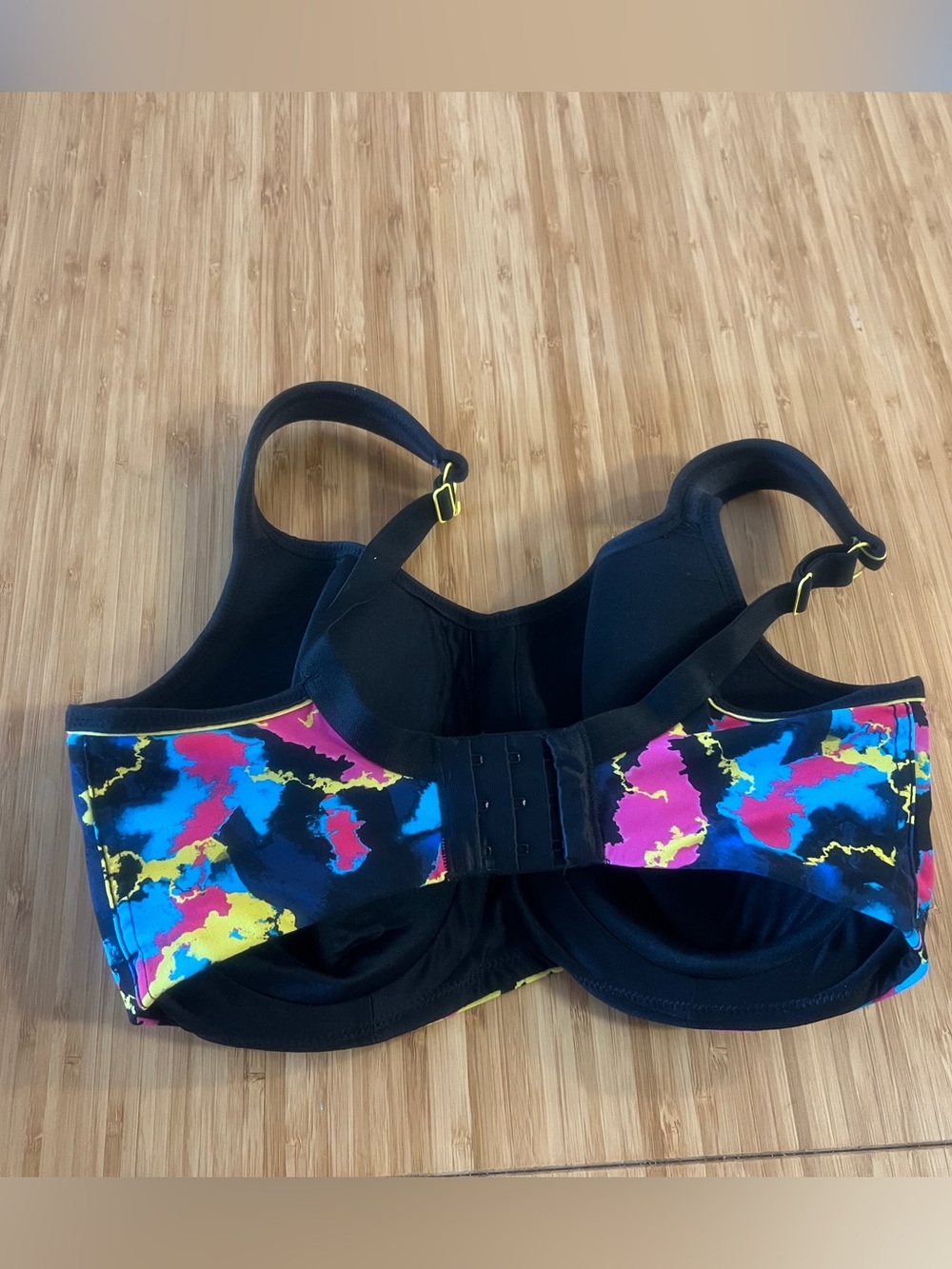 Panache Multicolor Abstract Print Sports Bra in Black - Picture 3 of 4